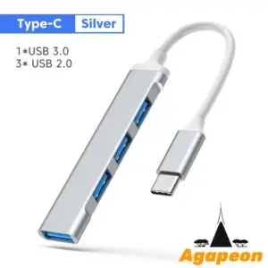 Agapeon - Adaptateur OTG 4-en-1 De Type C HUB 3.0